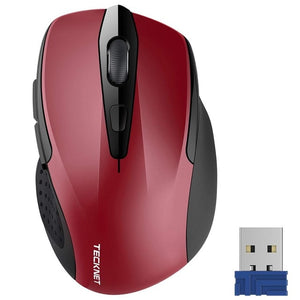 TeckNet Pro 2.4GHz Wireless Mouse Nano Receiver Ergonomic Mice 6 Buttons 2600DPI 5 Adjustment Levels for Computer Laptop Desktop