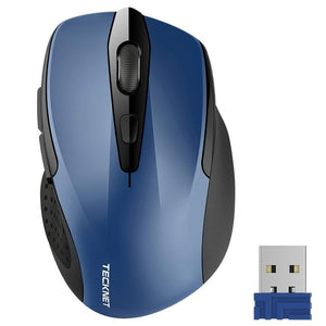 TeckNet Pro 2.4GHz Wireless Mouse Nano Receiver Ergonomic Mice 6 Buttons 2600DPI 5 Adjustment Levels for Computer Laptop Desktop