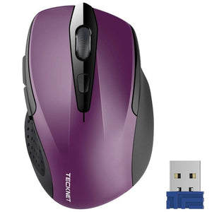 TeckNet Pro 2.4GHz Wireless Mouse Nano Receiver Ergonomic Mice 6 Buttons 2600DPI 5 Adjustment Levels for Computer Laptop Desktop